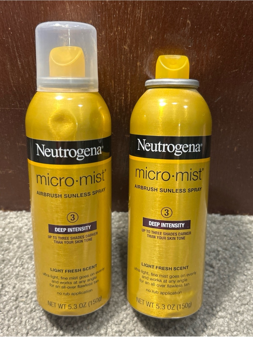 X2 Neutrogena Micro Mist Airbrush Sunless Tan DEEP INTENSITY Light Scent, 5.3oz